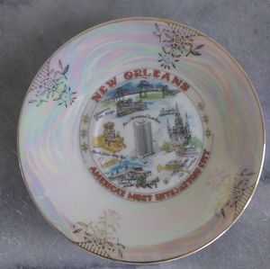 Vintage New Orleans Souvenir Lusterware Plate